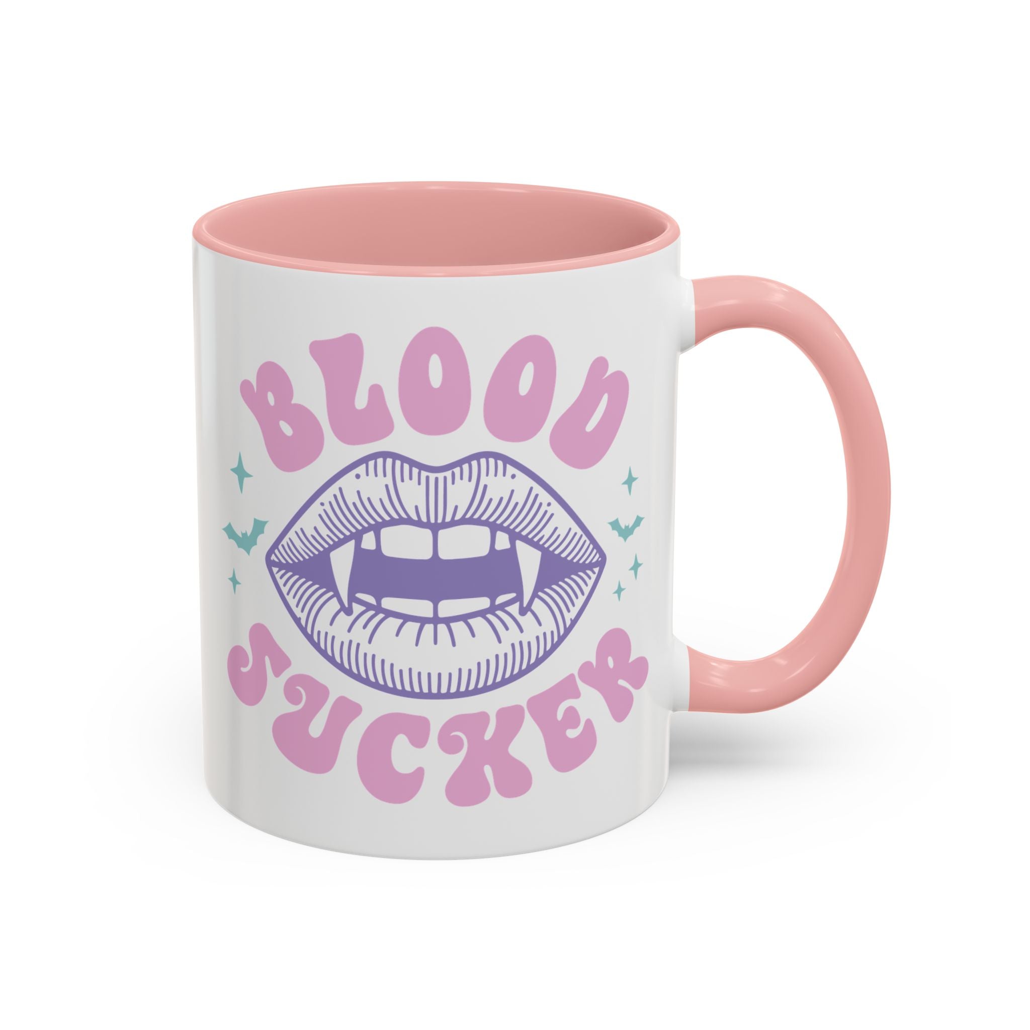 Blood Sucker Mug - Available in a variety of vibrant accent colors, and in 15oz and 11oz sizes. Dishwasher and microwave safe.