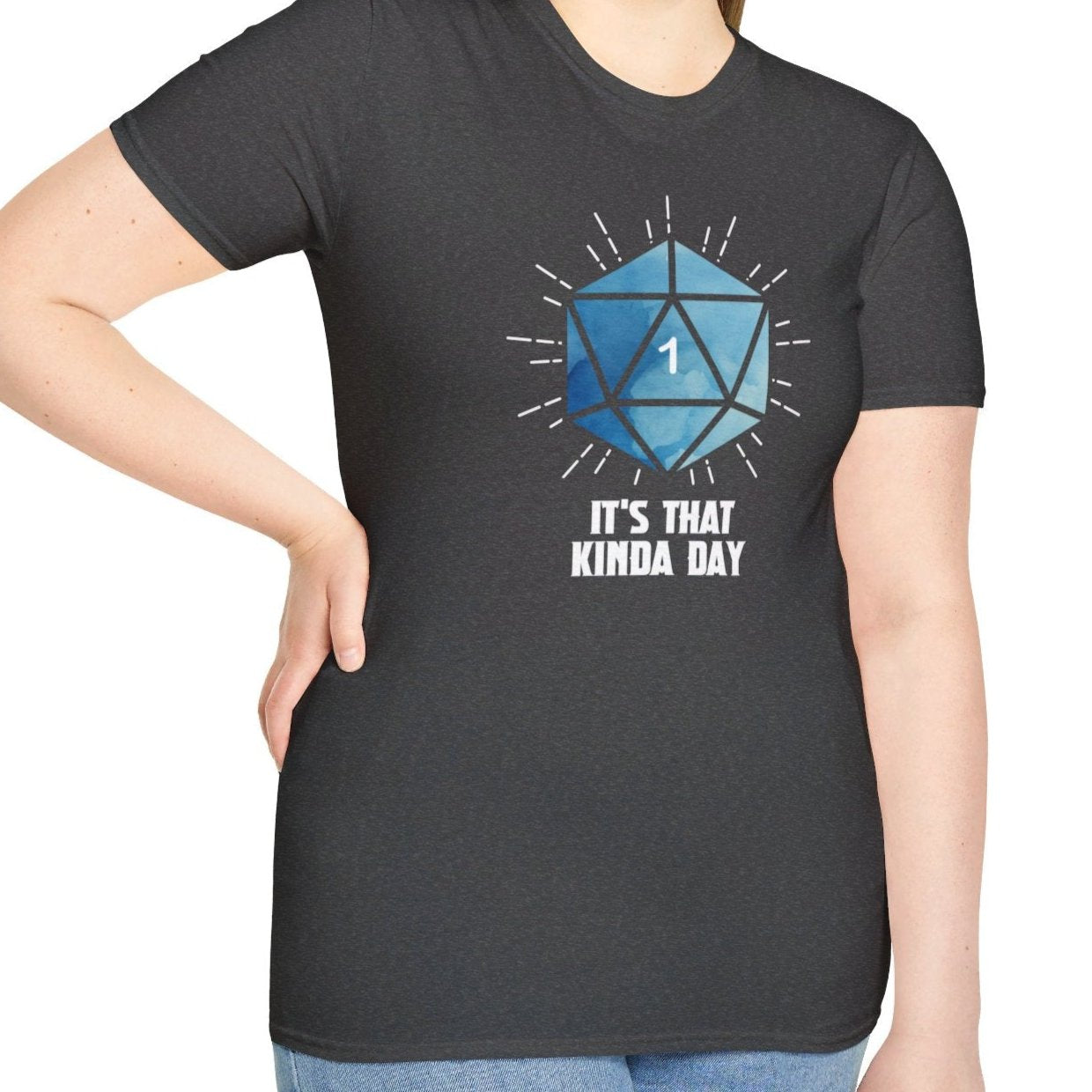 It's That Kinda Day, D&D Critical Fail Tee (Blue D20)-Adult Tees-Wild Pour