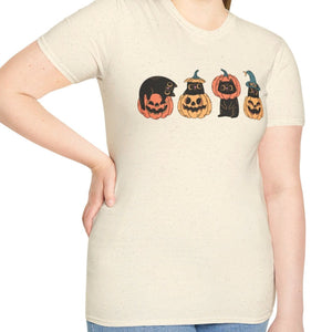 Black Cats and Pumpkins Tee-Adult Tees-Wild Pour