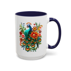 Peacock, Paper Quilling Mug-Mug-Wild Pour