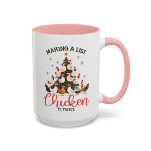 Making a List Chicken It Twice, Christmas Farm Chickens Mug-Mug-Wild Pour