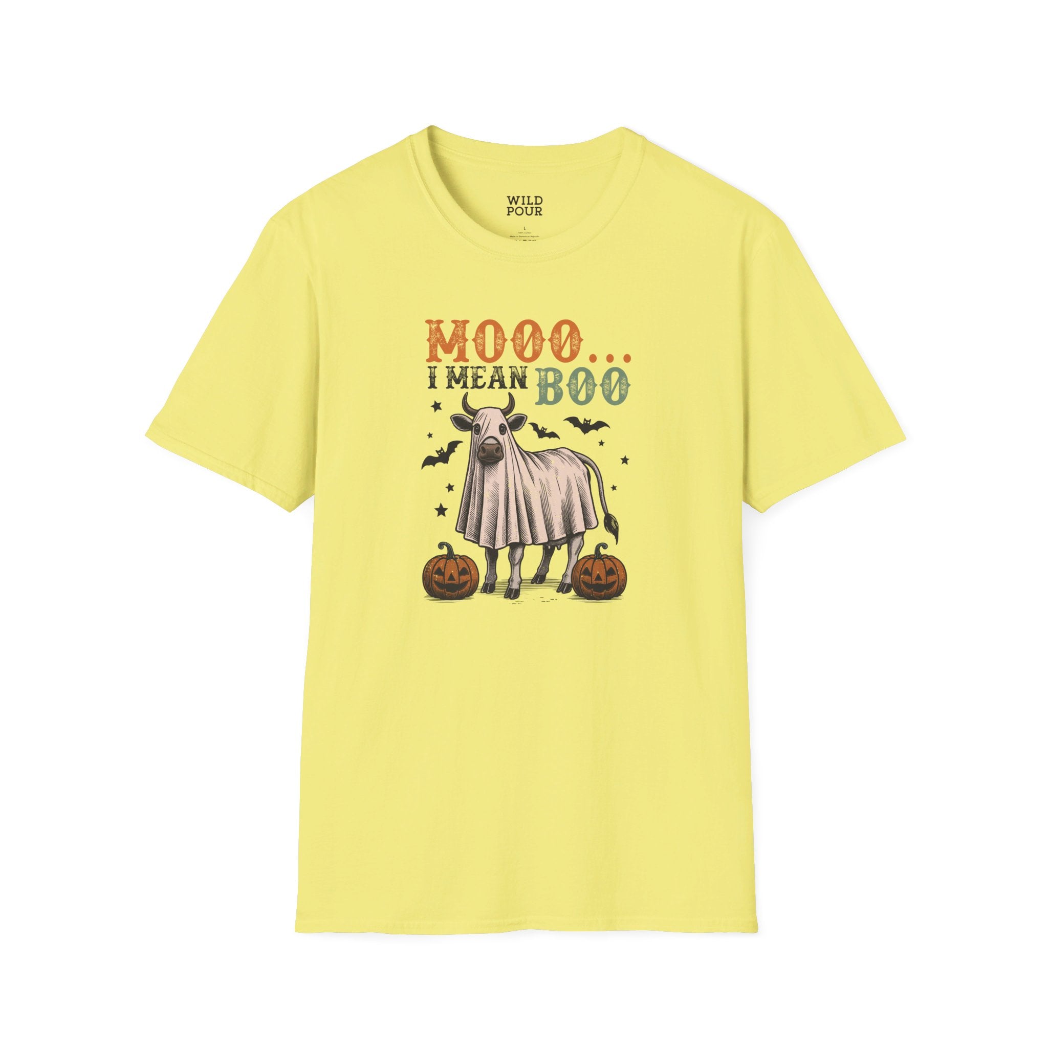 Mooo, I Mean Boo - Vintage Cow Tee-Adult Tees-Wild Pour