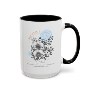 January - February, Orchid, Aquarius, Zodiac Birth Month Mug-Mug-Wild Pour