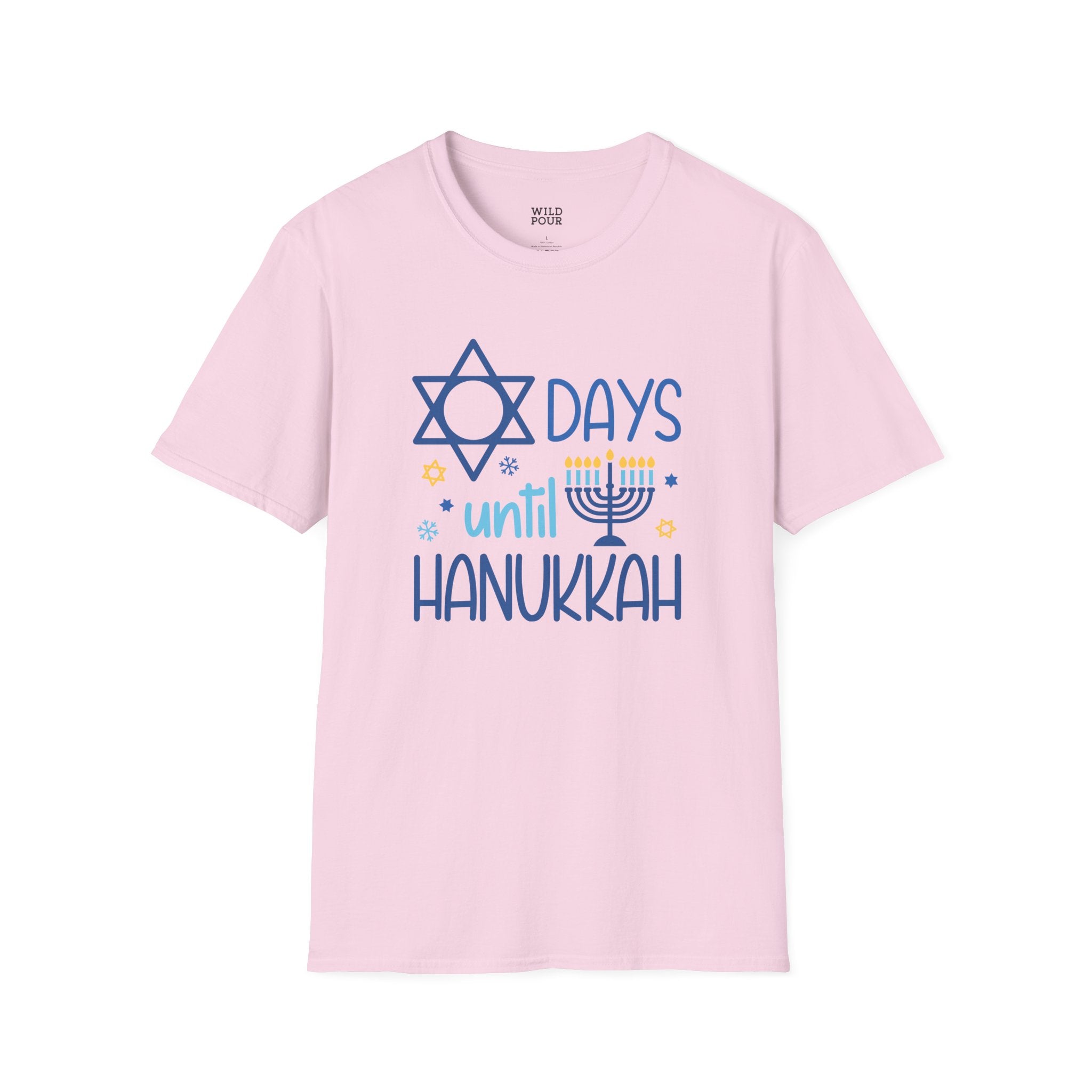 Days Until Hanukkah Tee-Adult Tees-Wild Pour