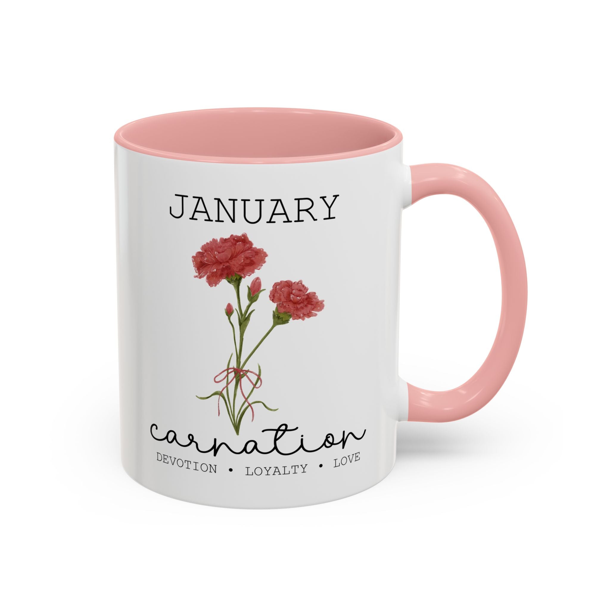 January Carnation, Virtues Birth Month Mug-Mug-Wild Pour