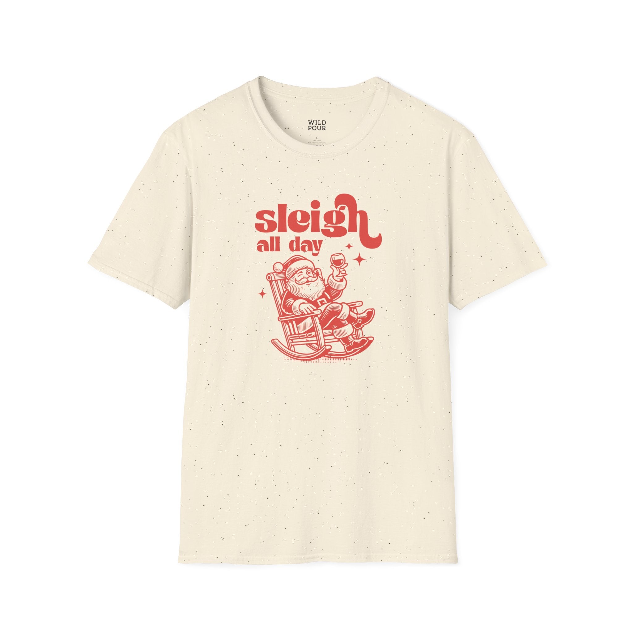 Sleigh All Day, Funny Santa Tee-Adult Tees-Wild Pour