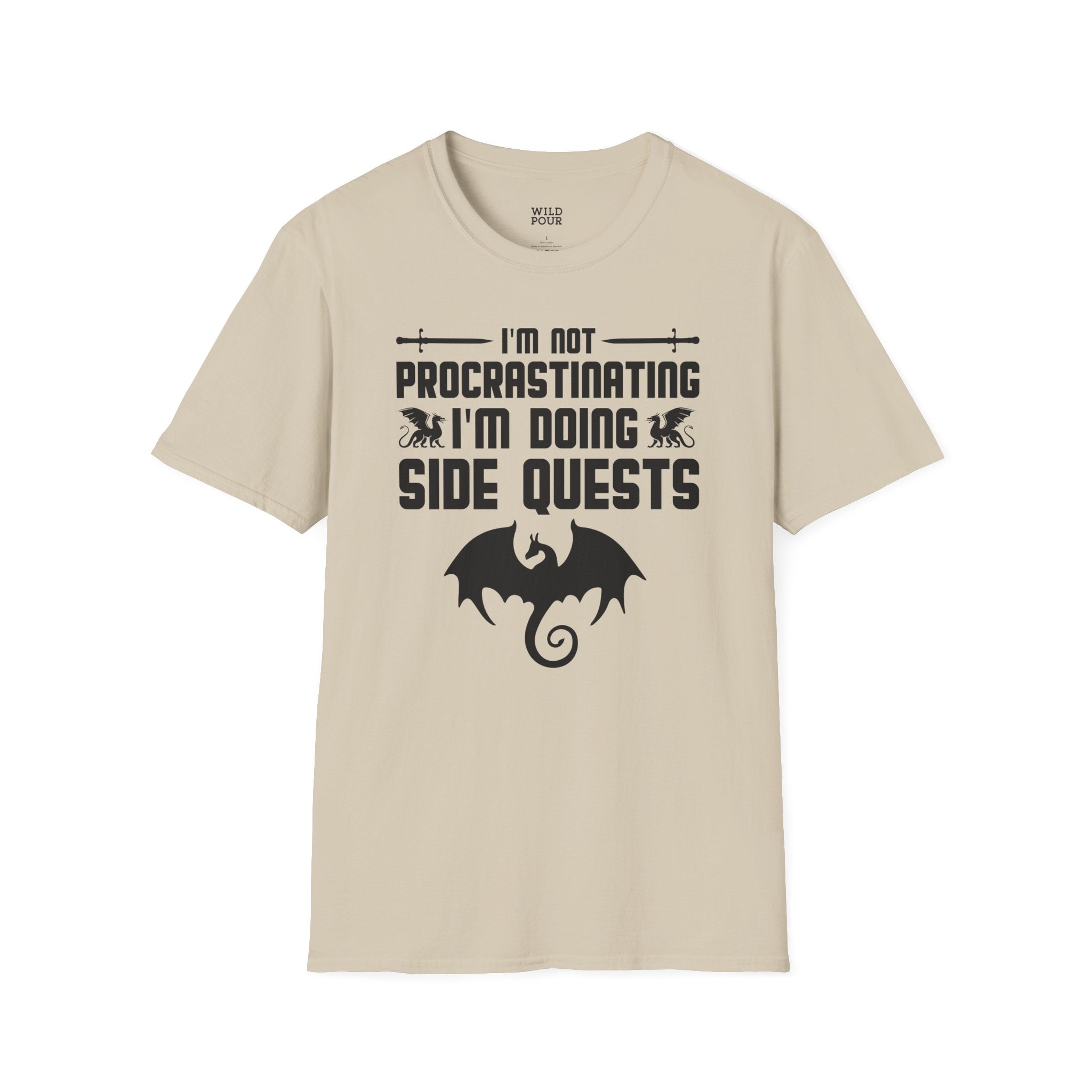 I'm Not Procrastinating, I'm Doing Side Quests, Gamer Tee-Adult Tees-Wild Pour