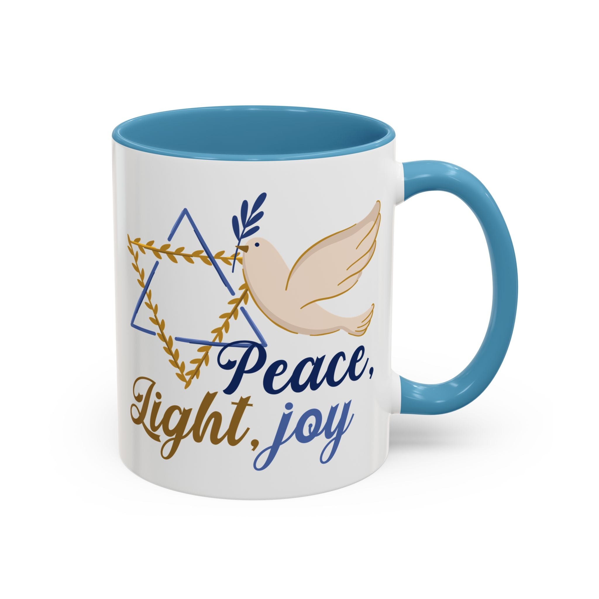 Peace, Light, Joy Hanukkah Mug-Mug-Wild Pour