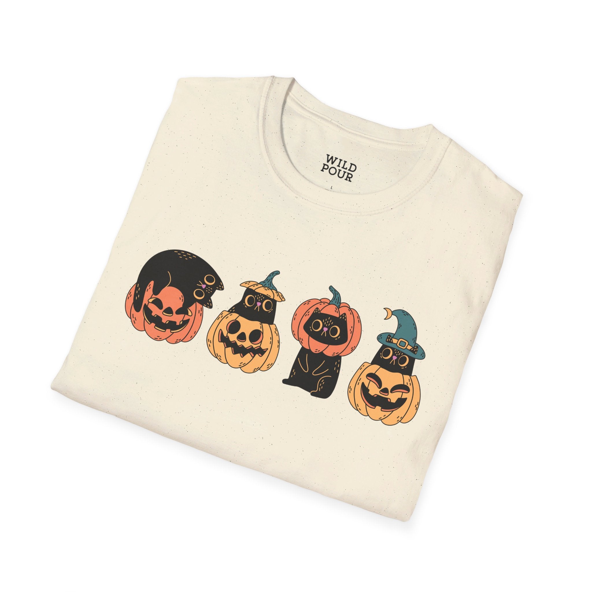 Black Cats and Pumpkins Tee-Adult Tees-Wild Pour