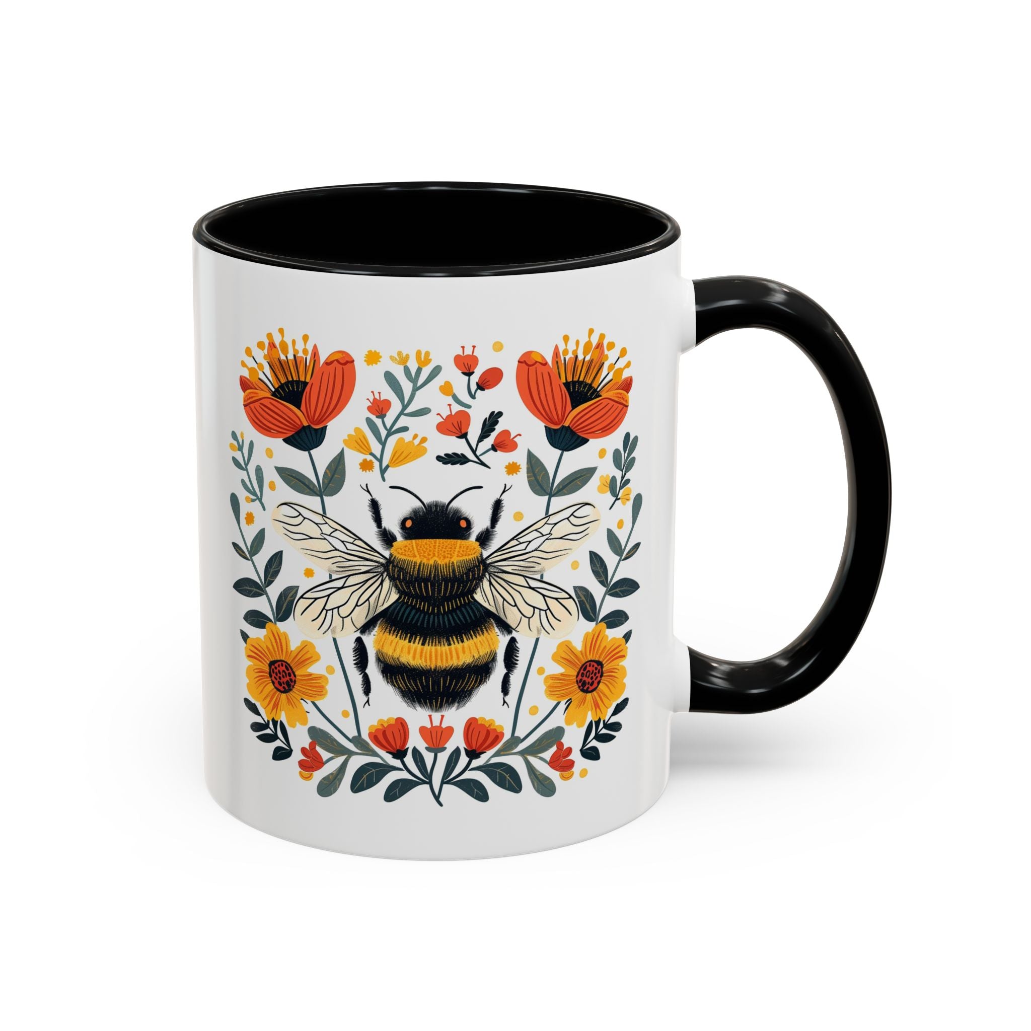 Bumblebee, Folk Art Mug-Mug-Wild Pour