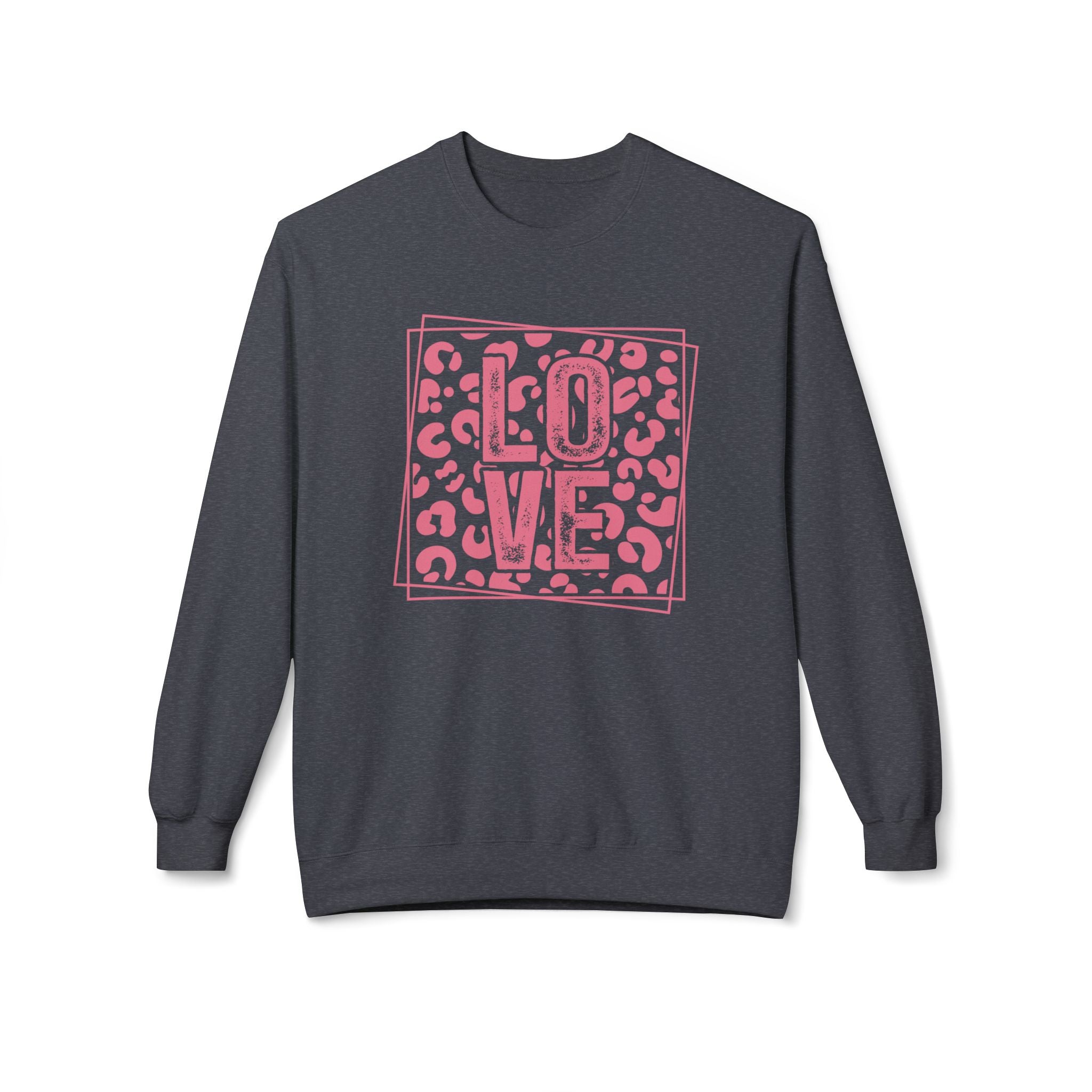 Love, Grunge Leopard Print, Valentine's Day Sweatshirt - Ultra-soft and super comfy, our premium midweight unisex sweatshirts are perfect for any season.