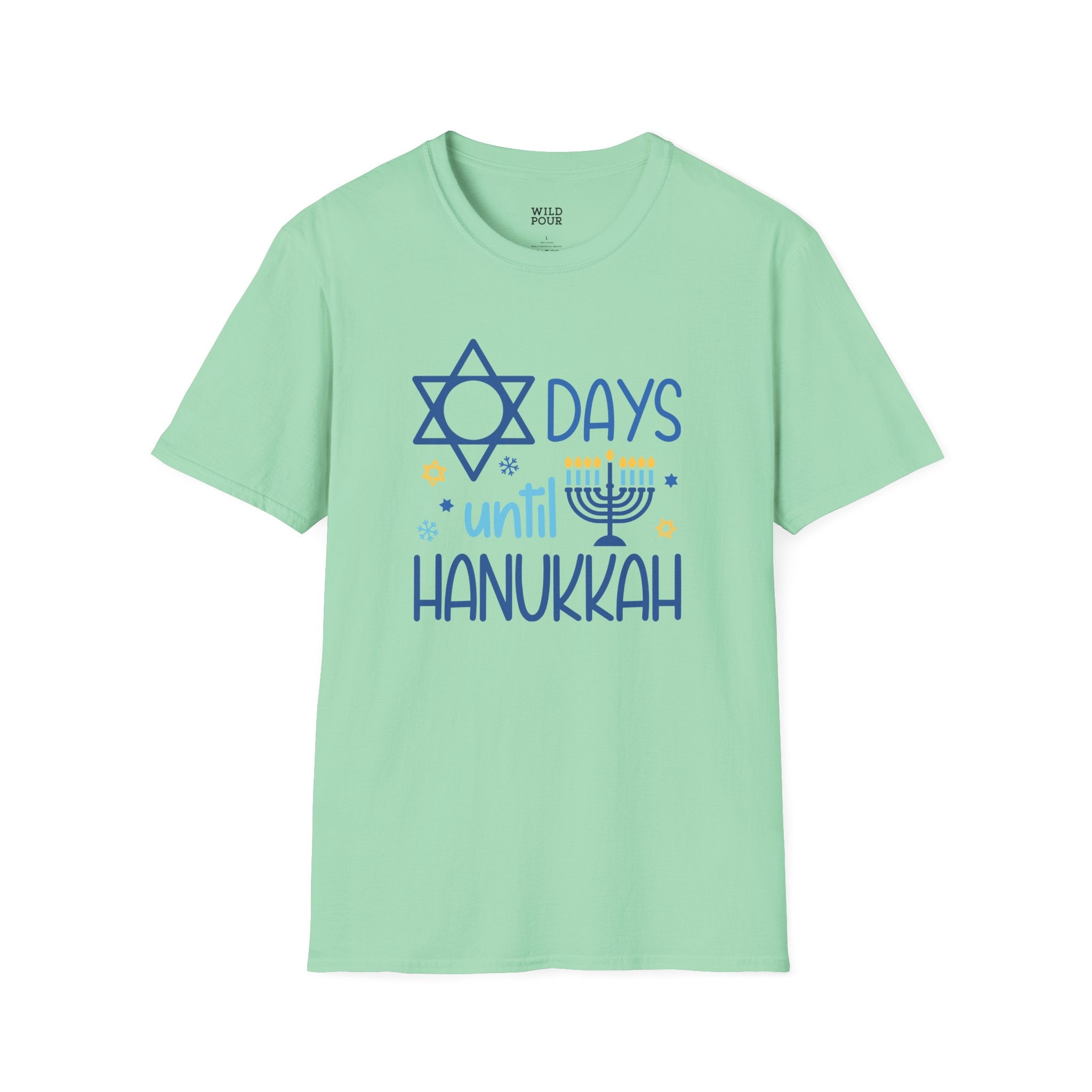 Days Until Hanukkah Tee-Adult Tees-Wild Pour