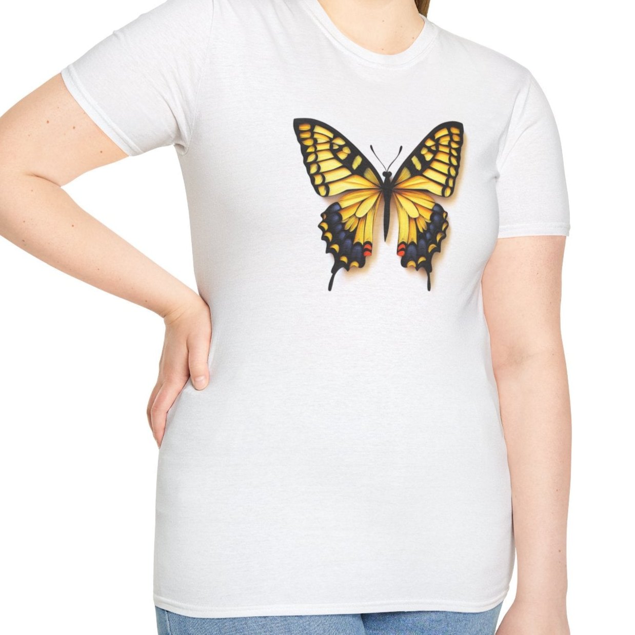 Yellow Tiger Swallowtail Butterfly, Paper Quilling Tee-Adult Tees-Wild Pour