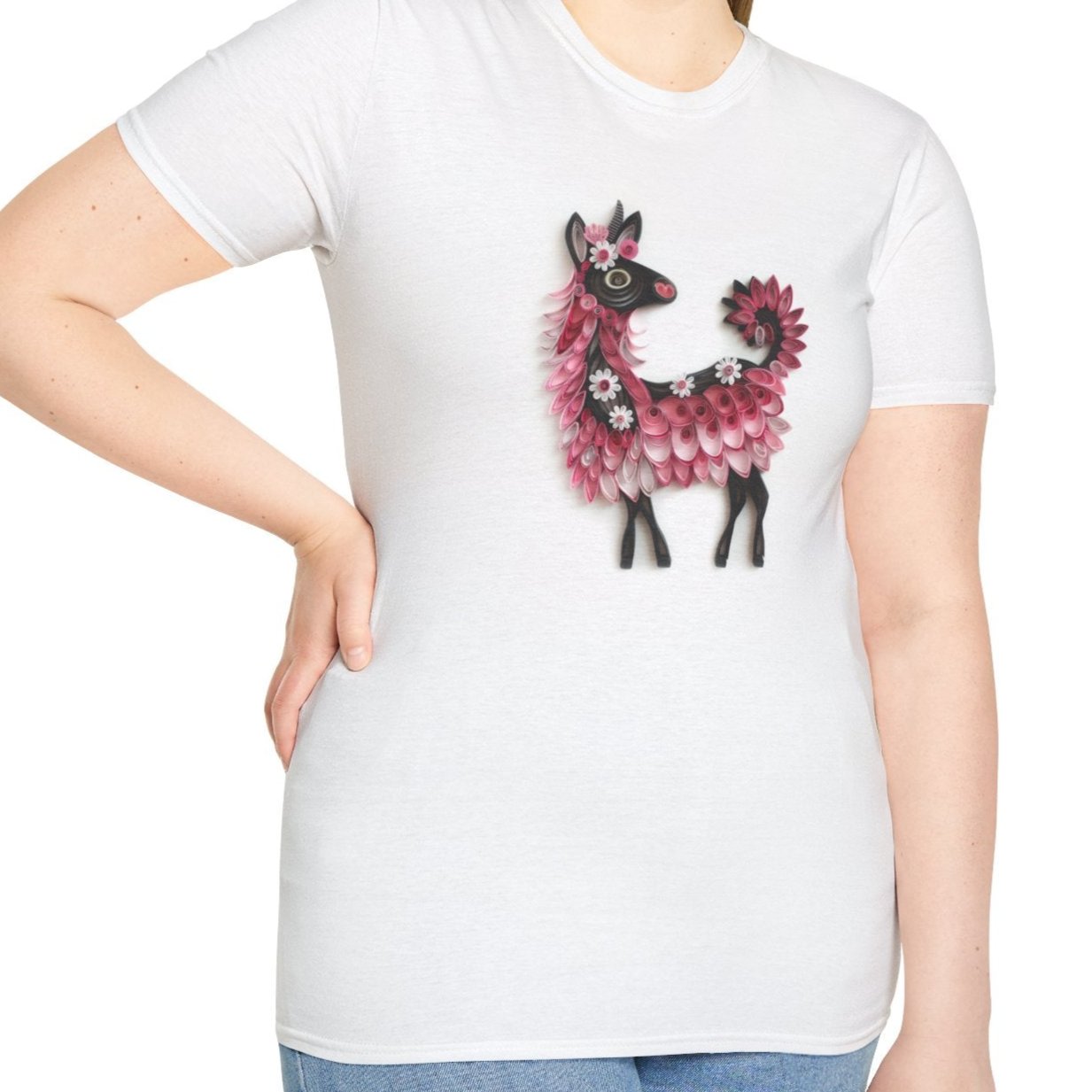 Drama Llama, Paper Quilling Tee-Adult Tees-Wild Pour