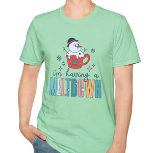 I'm Having a Meltdown, Snowman Tee-Adult Tees-Wild Pour