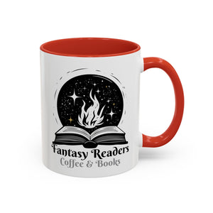 Fantasy Readers Coffee & Books - Fireball Mug - Available in a variety of vibrant accent colors, and in 15oz and 11oz sizes. Dishwasher and microwave safe.