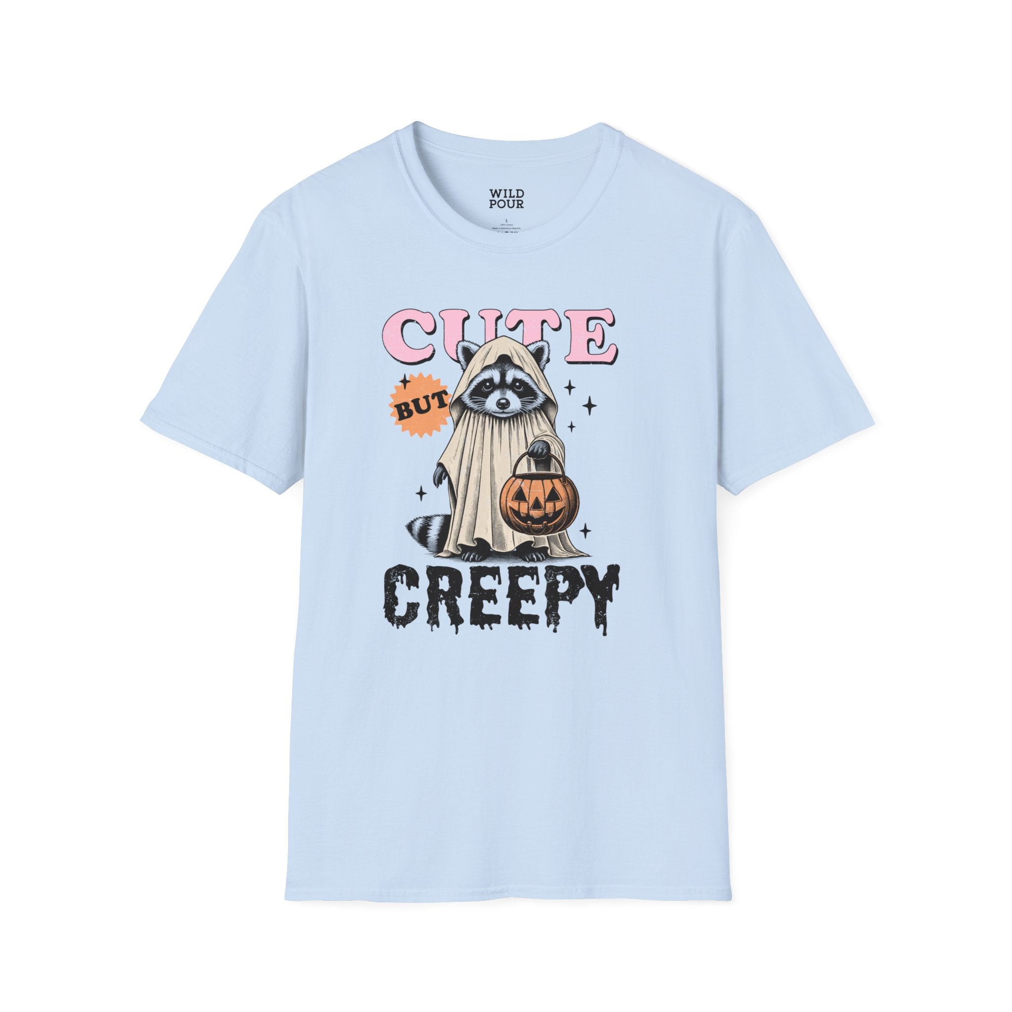 Cute But Creepy, Raccoon Tee-Adult Tees-Wild Pour