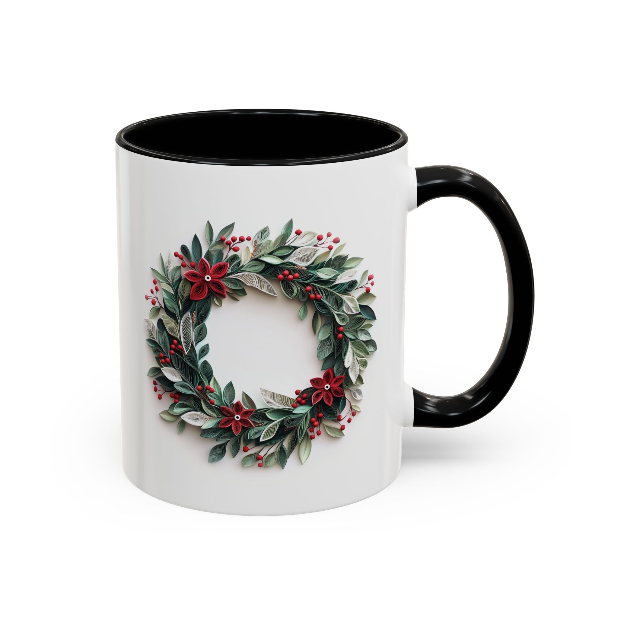 Christmas Wreath, Paper Quilling Mug-Mug-Wild Pour