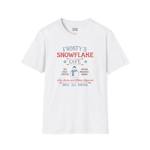 Frosty's Snowflake Cafe, Snowman Tee-Adult Tees-Wild Pour