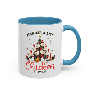 Making a List Chicken It Twice, Christmas Farm Chickens Mug-Mug-Wild Pour