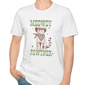 Meowdy Pawtner, Cat Tee-Adult Tees-Wild Pour