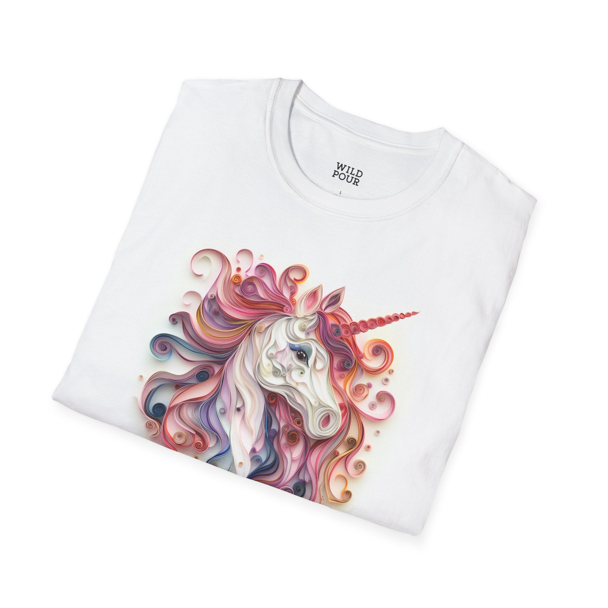 Unicorn, Paper Quilling Tee-Adult Tees-Wild Pour