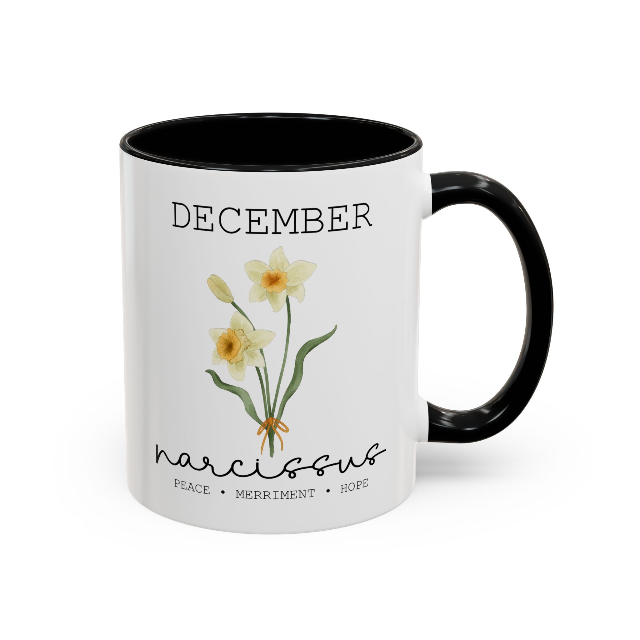 December Narcissus, Virtues Birth Month Mug-Mug-Wild Pour