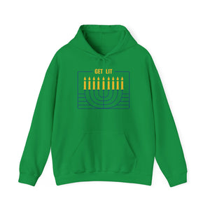 Get Lit, Menorah Hoodie-Hoodie-Wild Pour