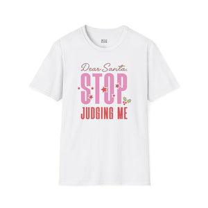 Dear Santa, Stop Judging Me Tee-Adult Tees-Wild Pour