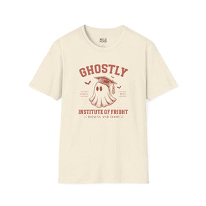 Ghostly Institute of Fright - Halloween University Tee-Adult Tees-Wild Pour