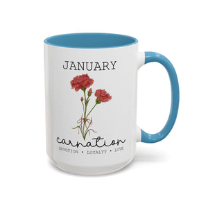 January Carnation, Virtues Birth Month Mug-Mug-Wild Pour