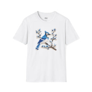 Blue Jay, Paper Quilling Tee-Adult Tees-Wild Pour