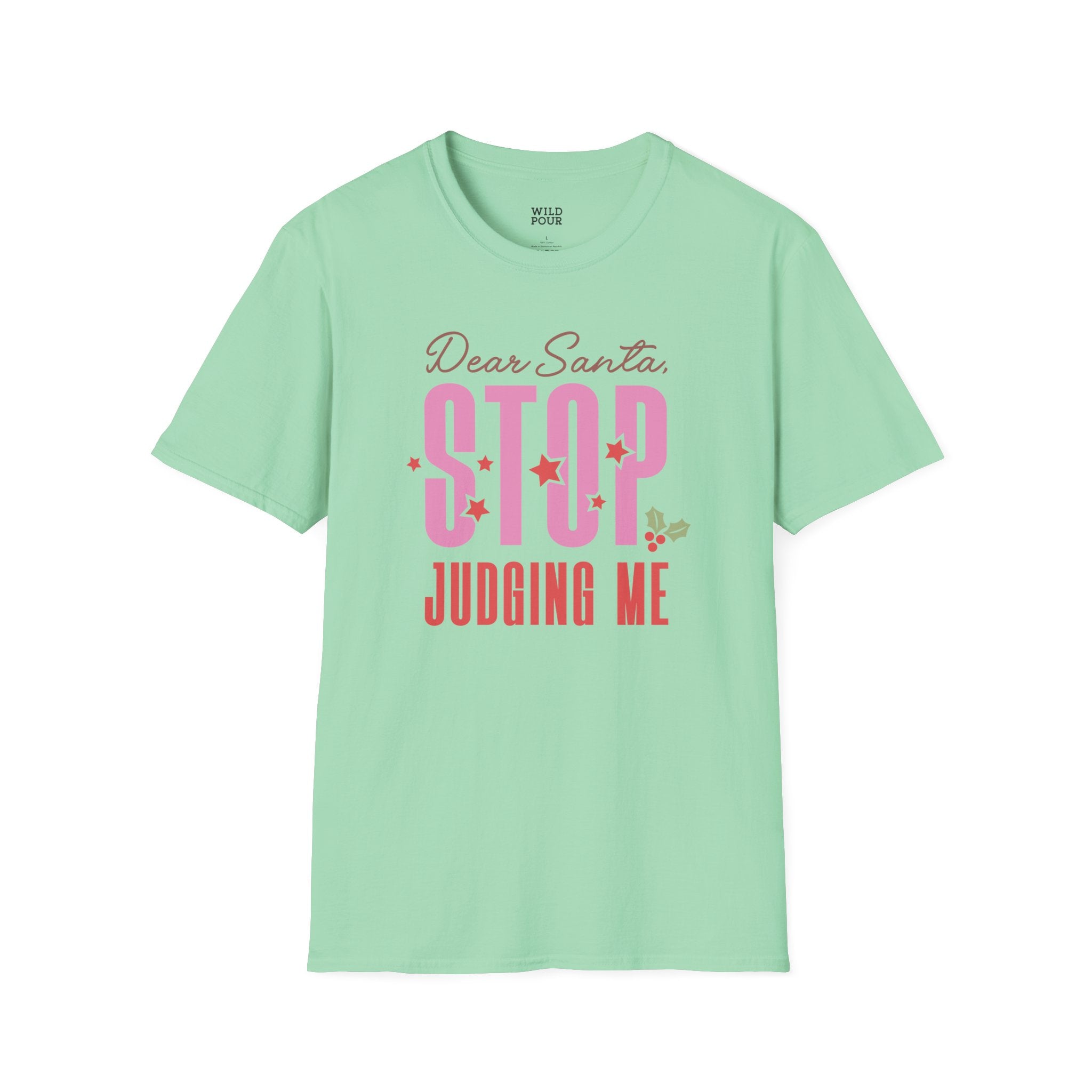 Dear Santa, Stop Judging Me Tee-Adult Tees-Wild Pour