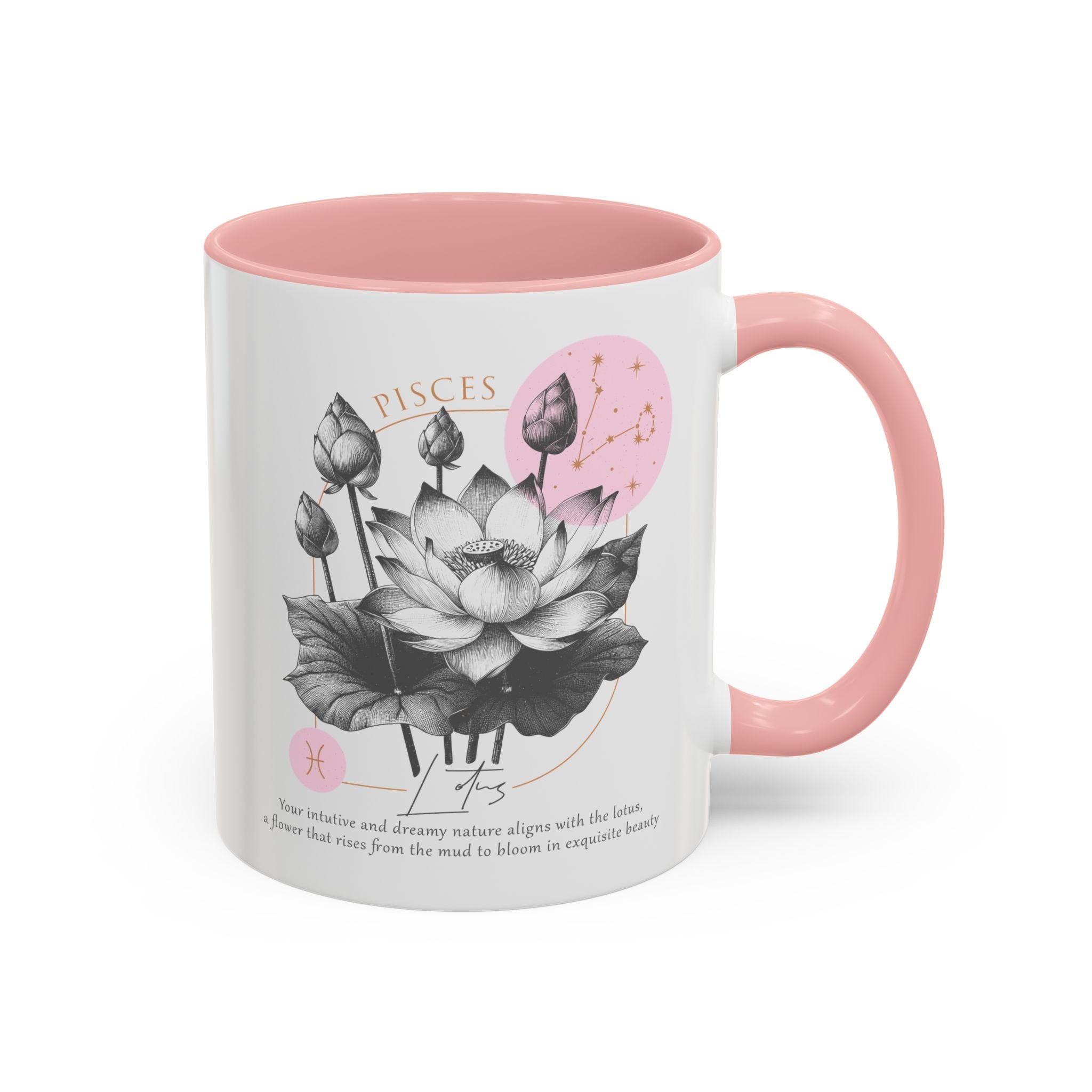 February - March, Lotus, Pisces, Zodiac Birth Month Mug-Mug-Wild Pour