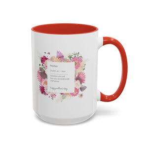 Definition of a Mother, Floral Border Mug-Mug-Wild Pour