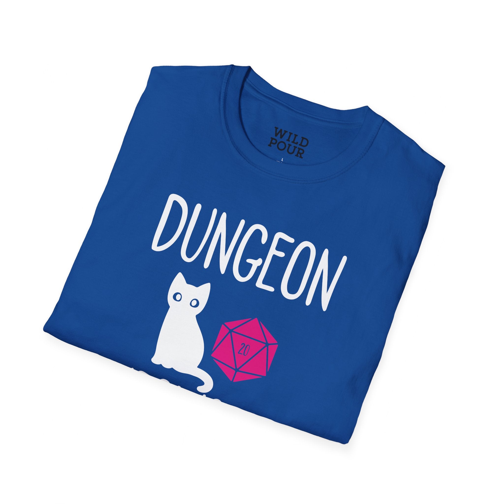 Dungeon Meowster, Pink D20 Tee-Adult Tees-Wild Pour