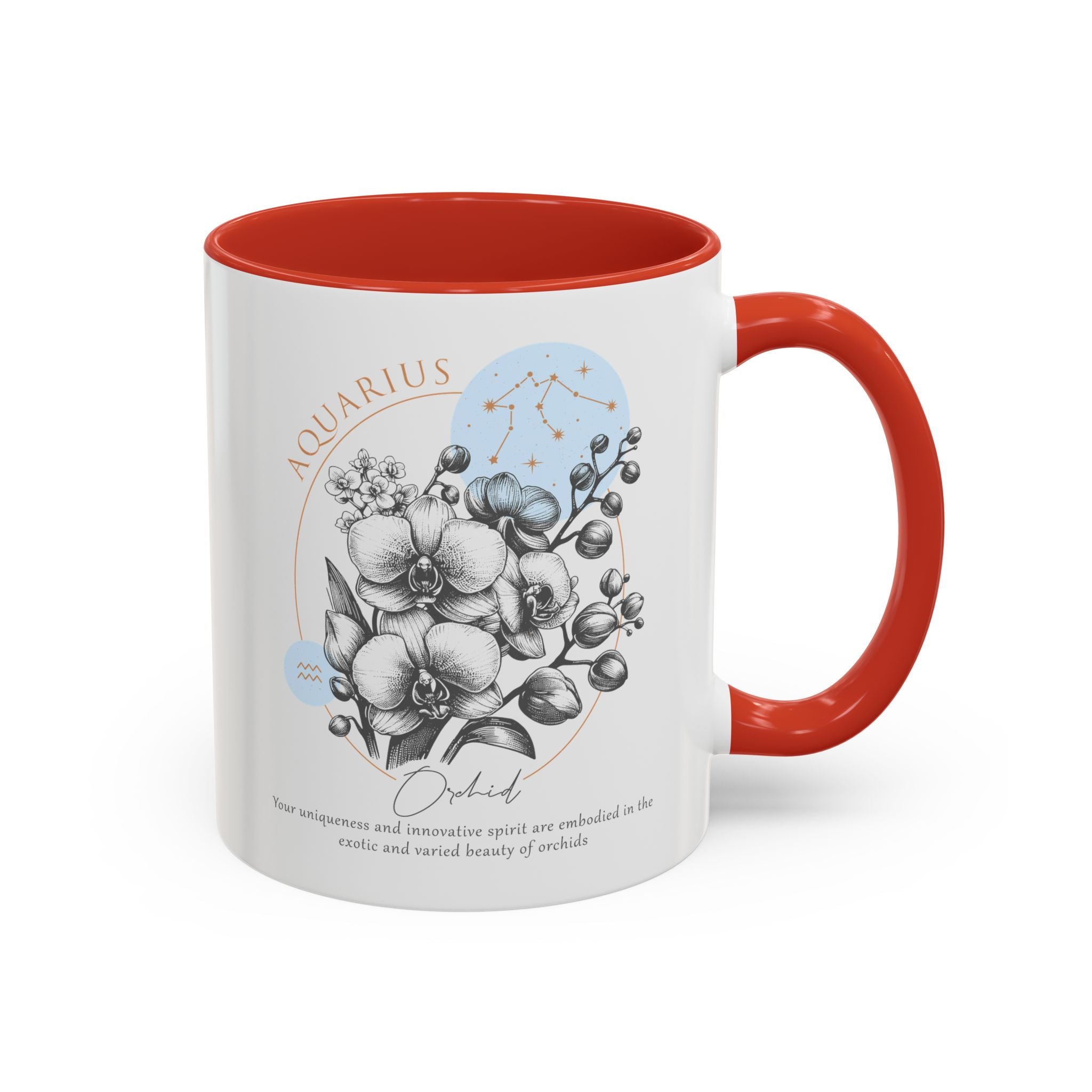 January - February, Orchid, Aquarius, Zodiac Birth Month Mug-Mug-Wild Pour