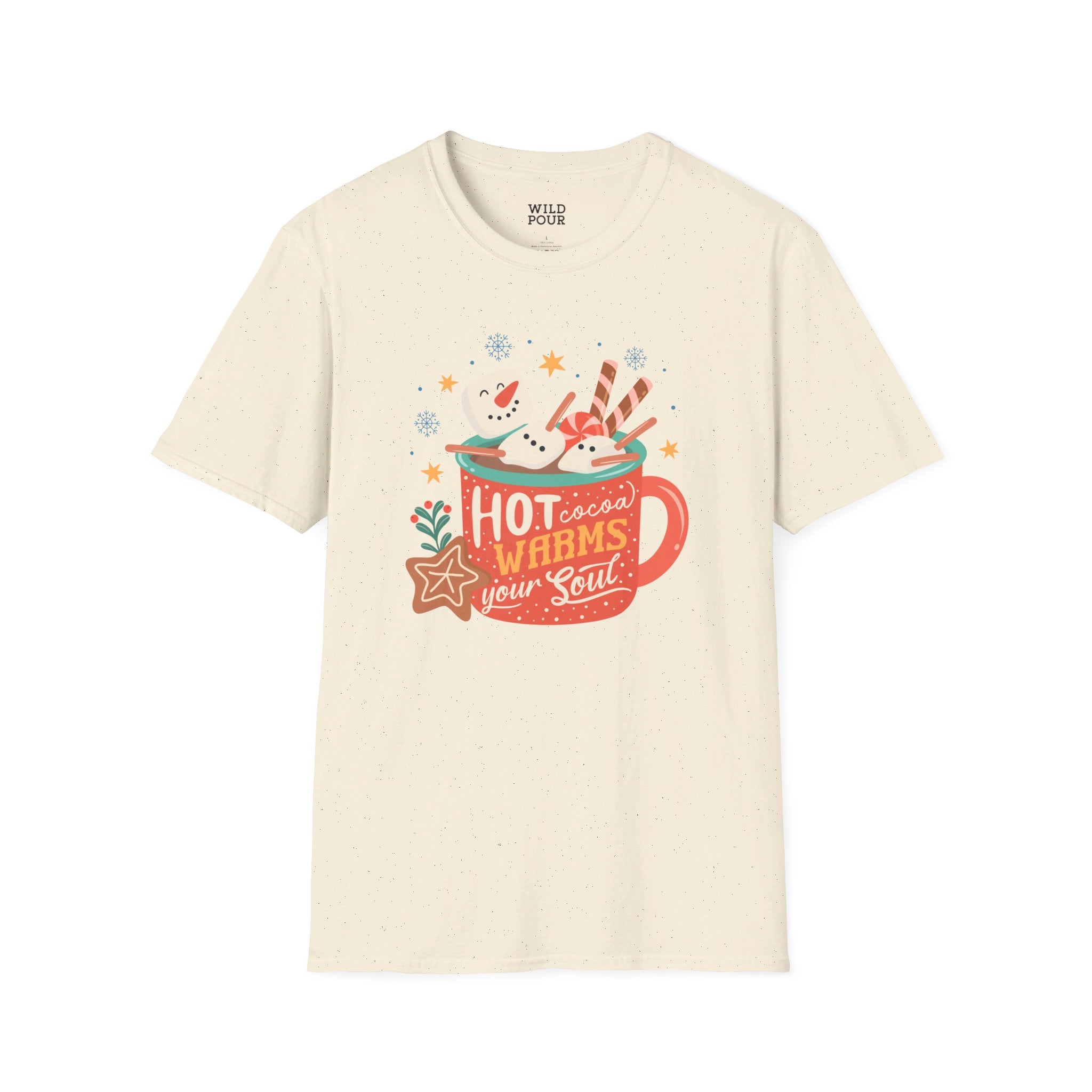 Hot Cocoa Warms Your Soul, Snowman Tee-Adult Tees-Wild Pour