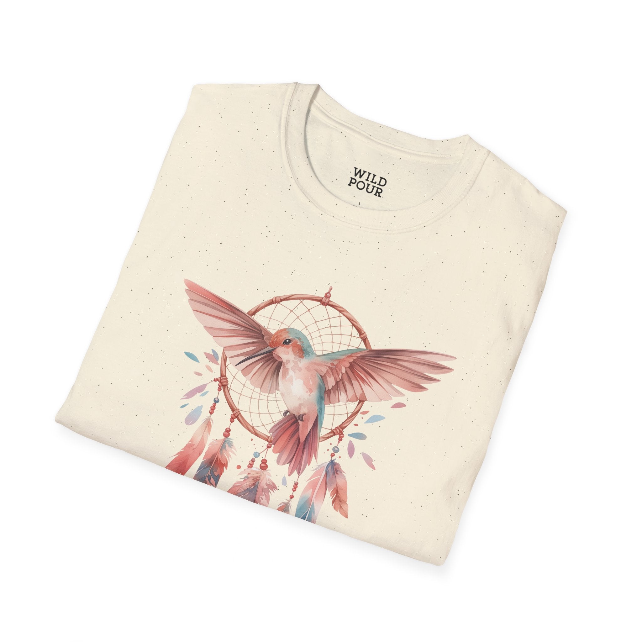 Hummingbird and Dreamcatcher Tee, Style B-Adult Tees-Wild Pour