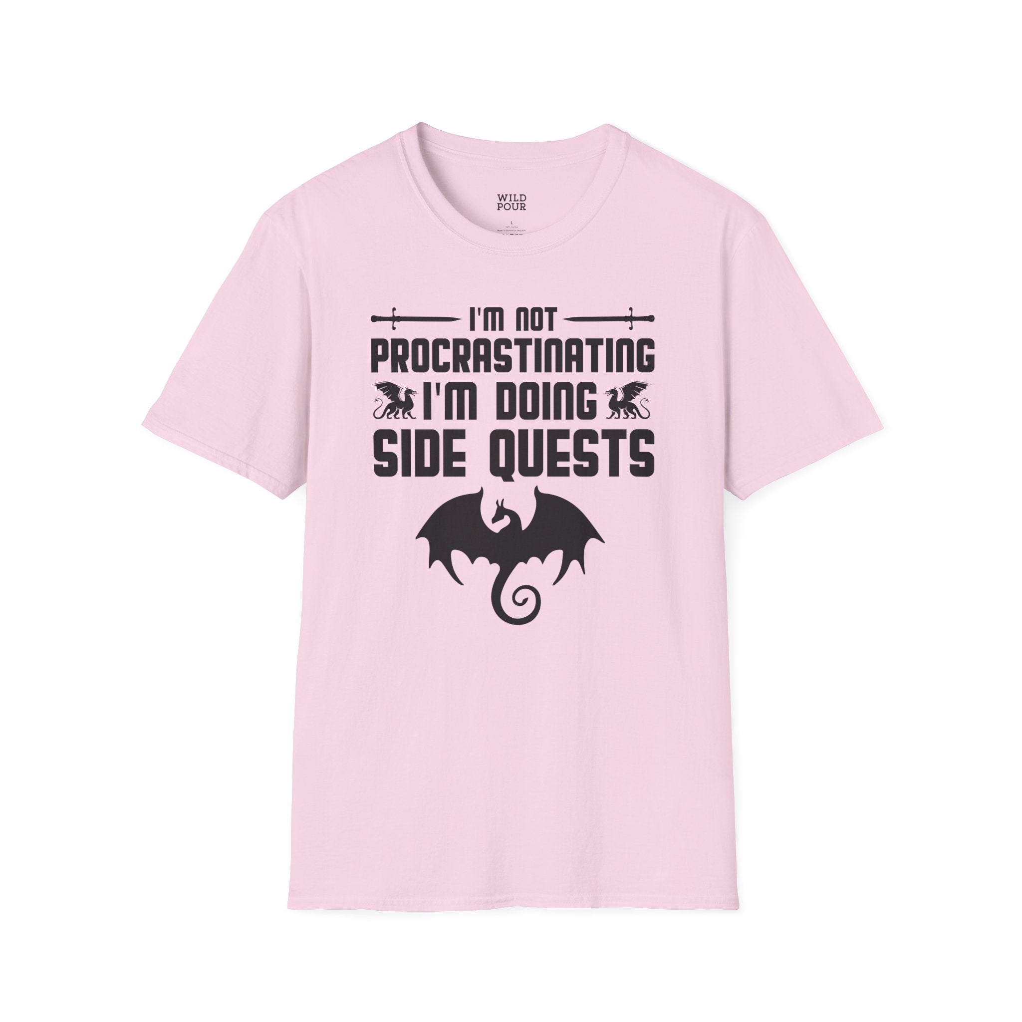 I'm Not Procrastinating, I'm Doing Side Quests, Gamer Tee-Adult Tees-Wild Pour