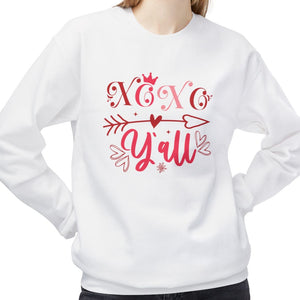 Hugs and Kisses Y'all, XOXO Valentine's Day Sweatshirt - Ultra-soft and super comfy, our premium midweight unisex sweatshirts are perfect for any season.