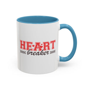 Heart Breaker, Anti-Valentine's Day Mug - Available in a variety of vibrant accent colors, and in 15oz and 11oz sizes. Dishwasher and microwave safe.