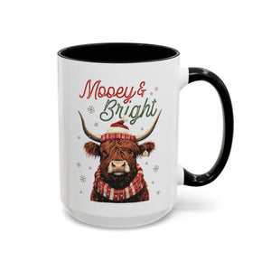 Mooey and Bright, Christmas Farm Highland Cow Mug-Mug-Wild Pour