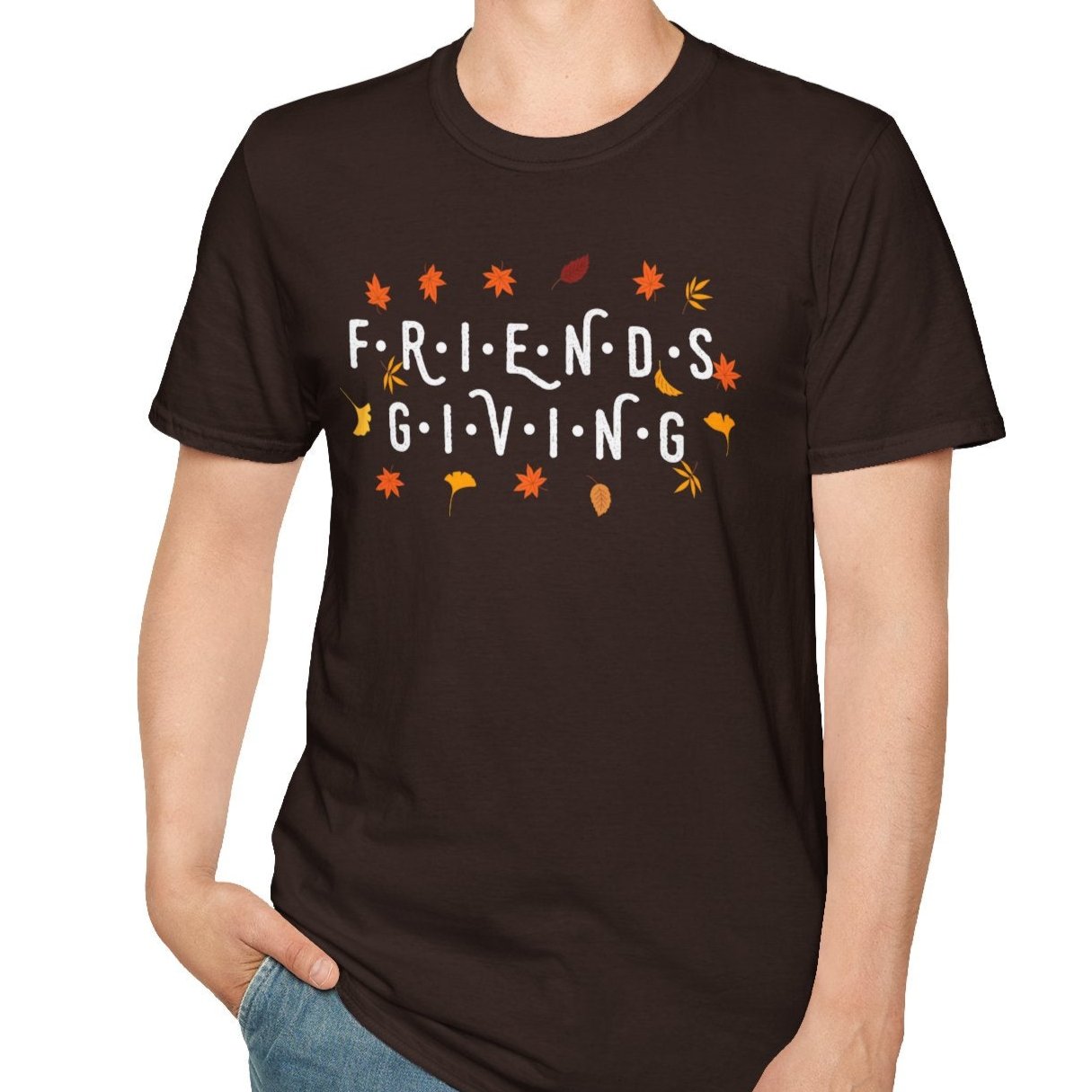 Friendsgiving, Fall Leaves Tee-Adult Tees-Wild Pour