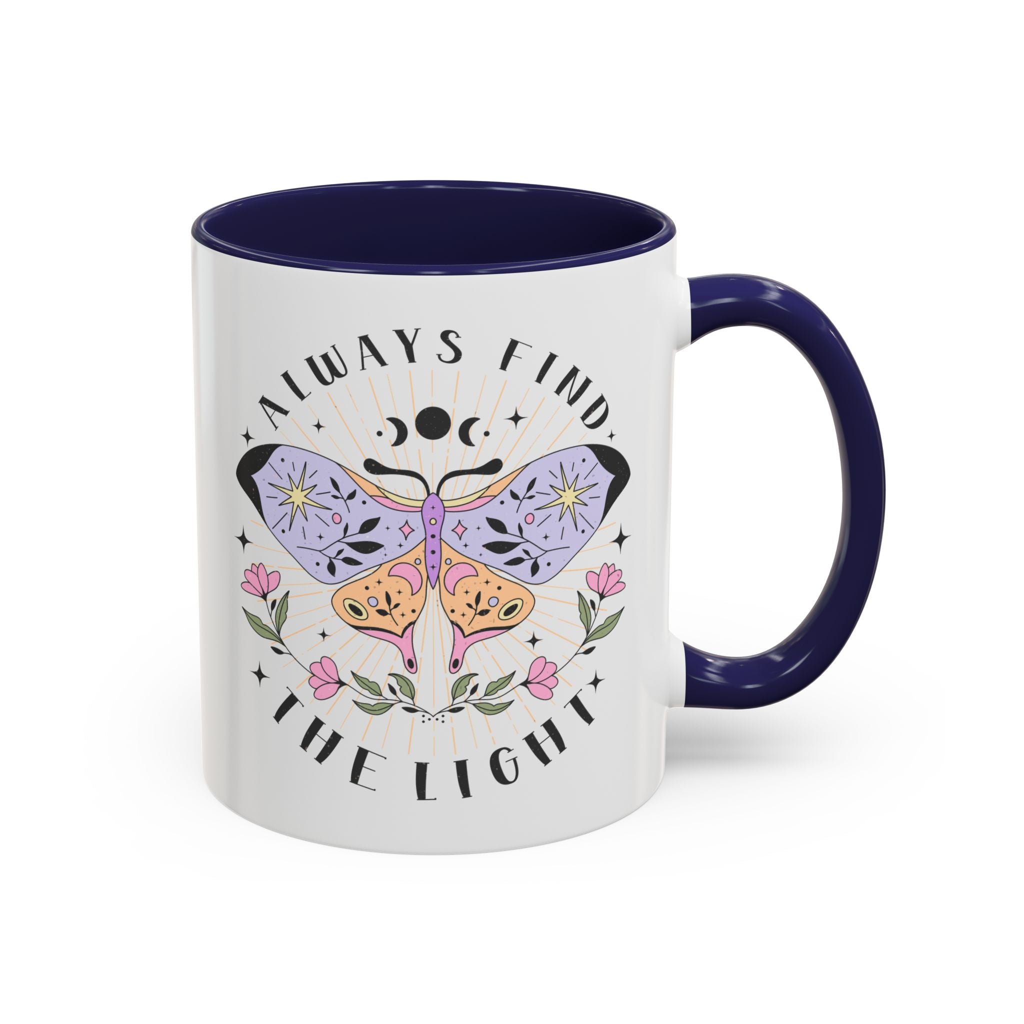 Always Find the Light, Boho Mystic Moth | Mug