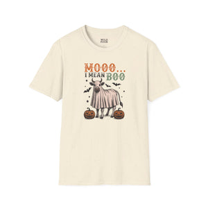 Mooo, I Mean Boo - Vintage Cow Tee-Adult Tees-Wild Pour