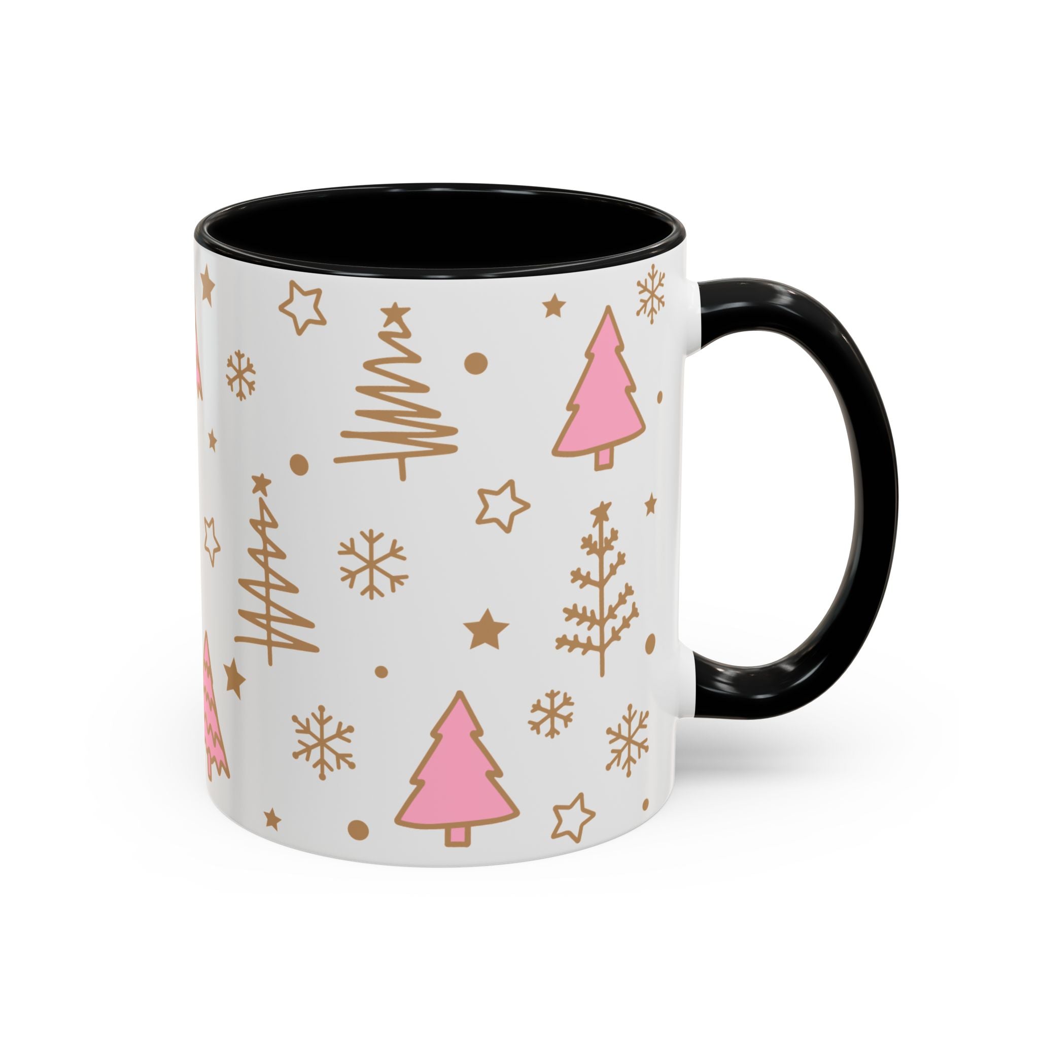 Christmas Trees and Snowflakes, Wrap-Around Holiday Mug-Mug-Wild Pour