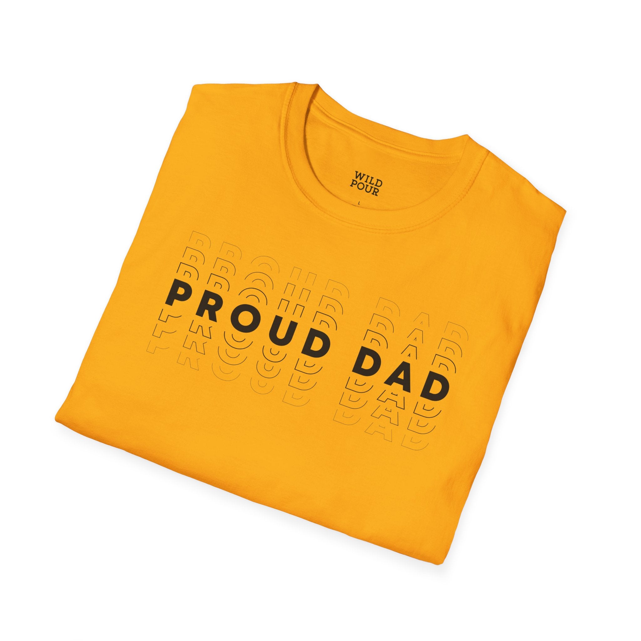 Proud Dad, Faded Text Tee-Adult Tees-Wild Pour