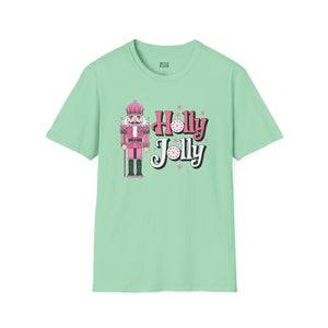 Holly Jolly Nutcracker, Christmas Tee-Adult Tees-Wild Pour