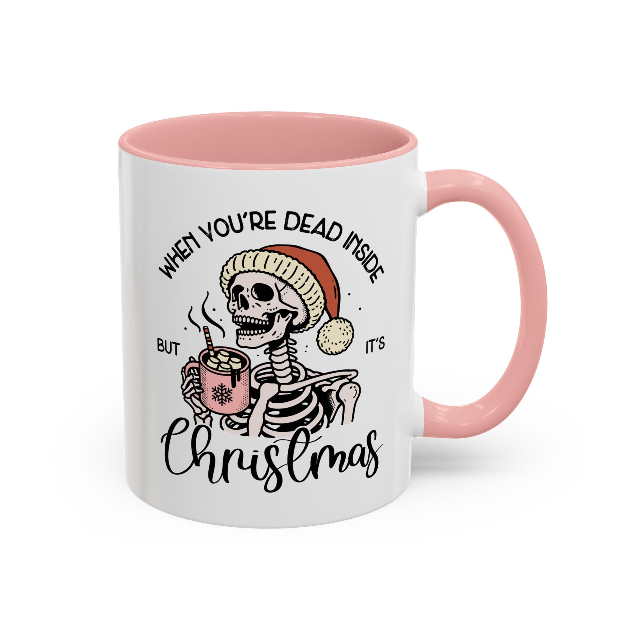 When You're Dead Inside, But it's Christmas, Holiday Skeleton Mug-Mug-Wild Pour